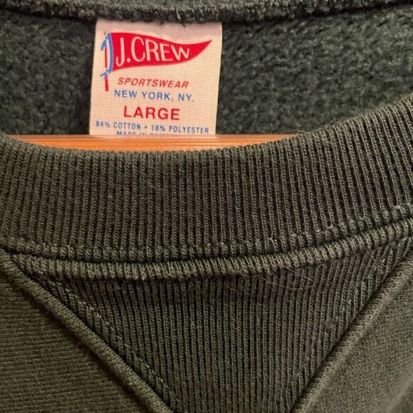 Men’s J Crew Heritage Forest Green Crewneck Sweatshirt L - Picture 4 of 16